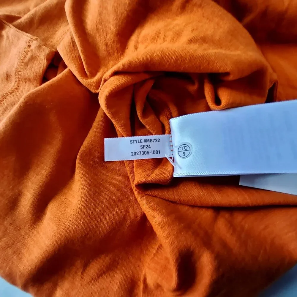 Madewell Womens V-Neck Short Sleeve T-Shirt Orange Size S Lightweight - Picture 7 of 9